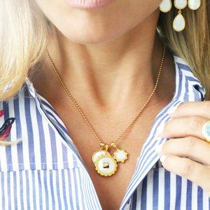 Asha Quinn Charm Necklace with Gold Chain